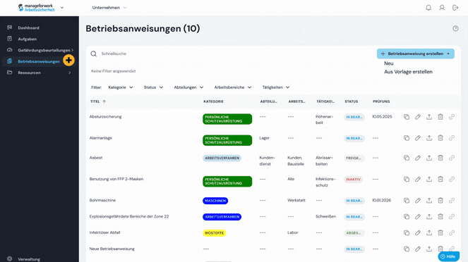 manageforwork | Arbeitssicherheit